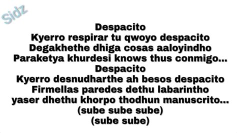 Despacito in english song lyrics - The Spanish song Despacito by Luis Fonsi in 60 languages covers, not including the original version. Some versions are translations, some are parodies. I don...